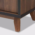 Meuble de Rangement à Vin en Bois Bicolore Margo Noyer/Noir - Baxton Studio