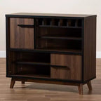 Meuble de Rangement à Vin en Bois Bicolore Margo Noyer/Noir - Baxton Studio