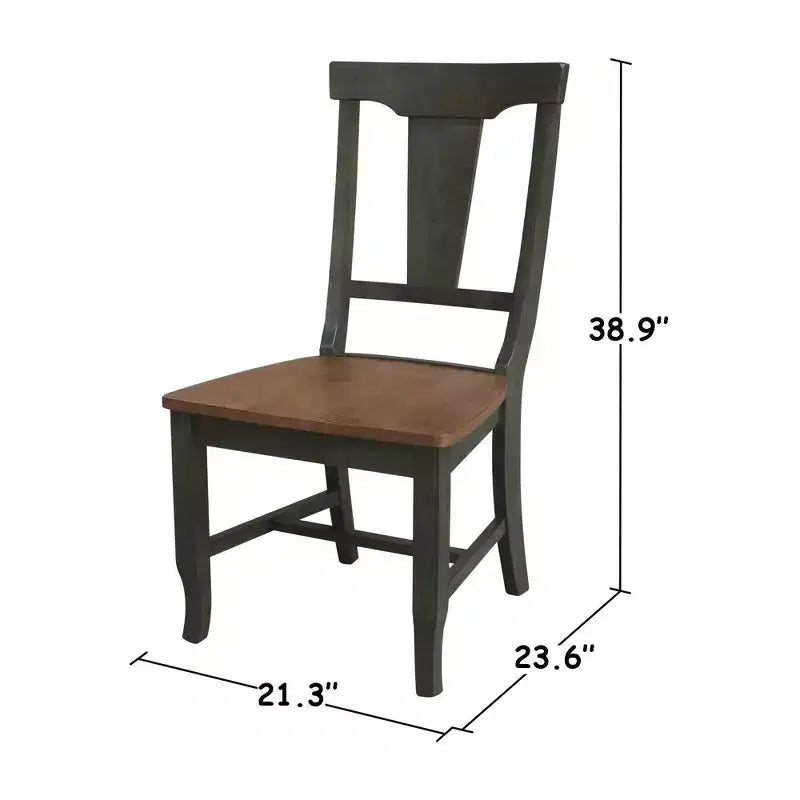 Table de salle à manger 42" à double rabat avec 4 chaises à dossier panneau Noyer/Charbon délavé - International Concepts