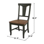 Table de salle à manger 42" à double rabat avec 4 chaises à dossier panneau Noyer/Charbon délavé - International Concepts