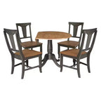 Table de salle à manger 42" à double rabat avec 4 chaises à dossier panneau Noyer/Charbon délavé - International Concepts