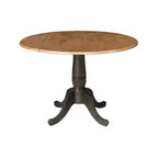 Table de salle à manger 42" à double rabat avec 4 chaises à dossier panneau Noyer/Charbon délavé - International Concepts