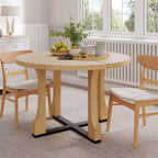 Christopher Knight Home Andrew Table à manger ronde rustique avec cadre entrecroisé 48 po chêne naturel