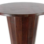 Table haute de bar en bois d'eucalyptus rustique - Marron - Olivia & May : Table de salle à manger ronde, 101,6 cm de hauteur, piètement à 4 pieds, 2 places