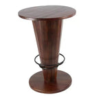 Table haute de bar en bois d'eucalyptus rustique - Marron - Olivia & May : Table de salle à manger ronde, 101,6 cm de hauteur, piètement à 4 pieds, 2 places