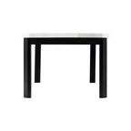 Table à manger hauteur standard en marbre Celine de Picket House Furnishings, blanc : Base noire chic, 4 places