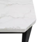 Table à manger hauteur standard en marbre Celine de Picket House Furnishings, blanc : Base noire chic, 4 places