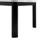 Table à manger hauteur standard en marbre Celine de Picket House Furnishings, blanc : Base noire chic, 4 places