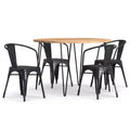 WyndenHall 5pc Elisse Moreno Dining Set Distressed Black and Silver