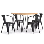 WyndenHall 5pc Elisse Moreno Dining Set Distressed Black and Silver