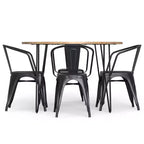 Ensemble de salle à manger 5 pièces Elisse Moreno de WyndenHall, noir et argent vieilli