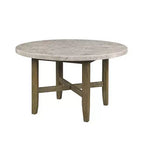 52" Karsen Dining Table Marble Rustic Oak Finish - Acme Furniture