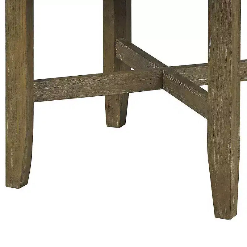 Table à manger Karsen 52 po en marbre et chêne rustique – Acme Furniture