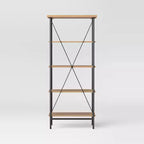 Étagère bibliothèque tour multimédia bois et métal naturel - Room Essentials™