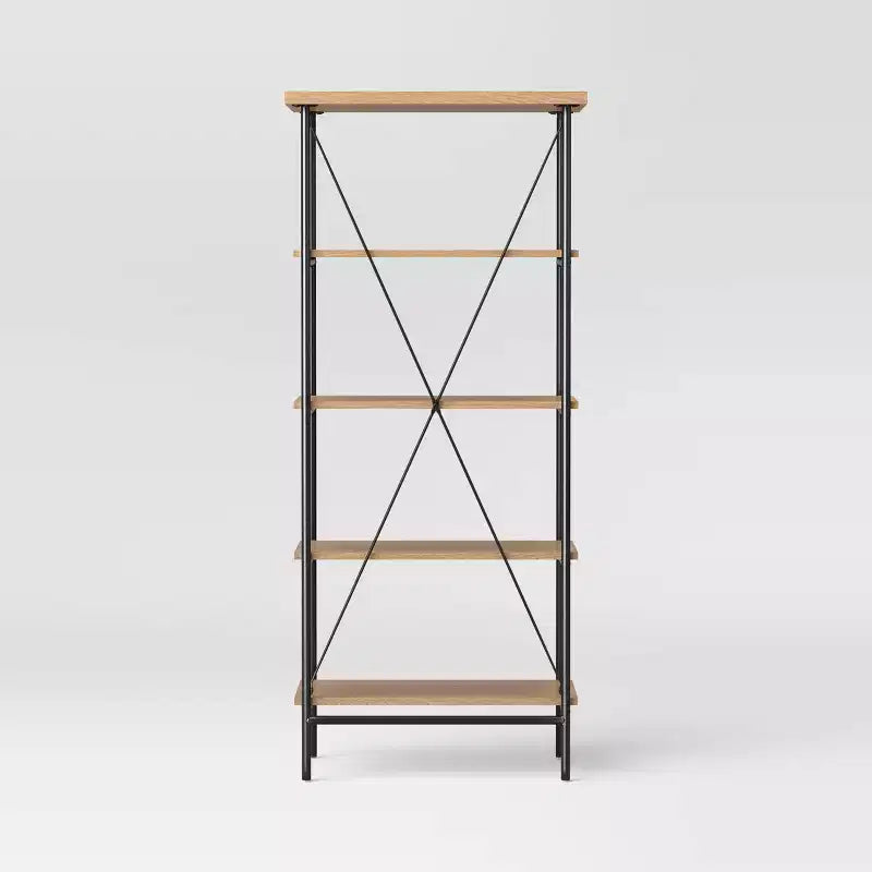 Étagère bibliothèque tour multimédia bois et métal naturel - Room Essentials™