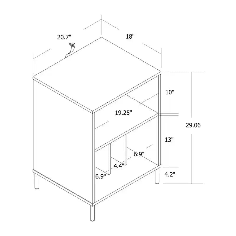 Meuble Support Tourne-Disque en Métal et Bois Naturel - Room Essentials™