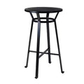 41.25" Steel Bar Table with Solid Elm Wood Top Black - Glitzhome: Modern Pub, Bistro Style, 2-Seater