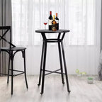 Table de bar en acier de 41,25 po avec plateau en bois d'orme massif noir - Glitzhome : Style pub, bistrot moderne, 2 places