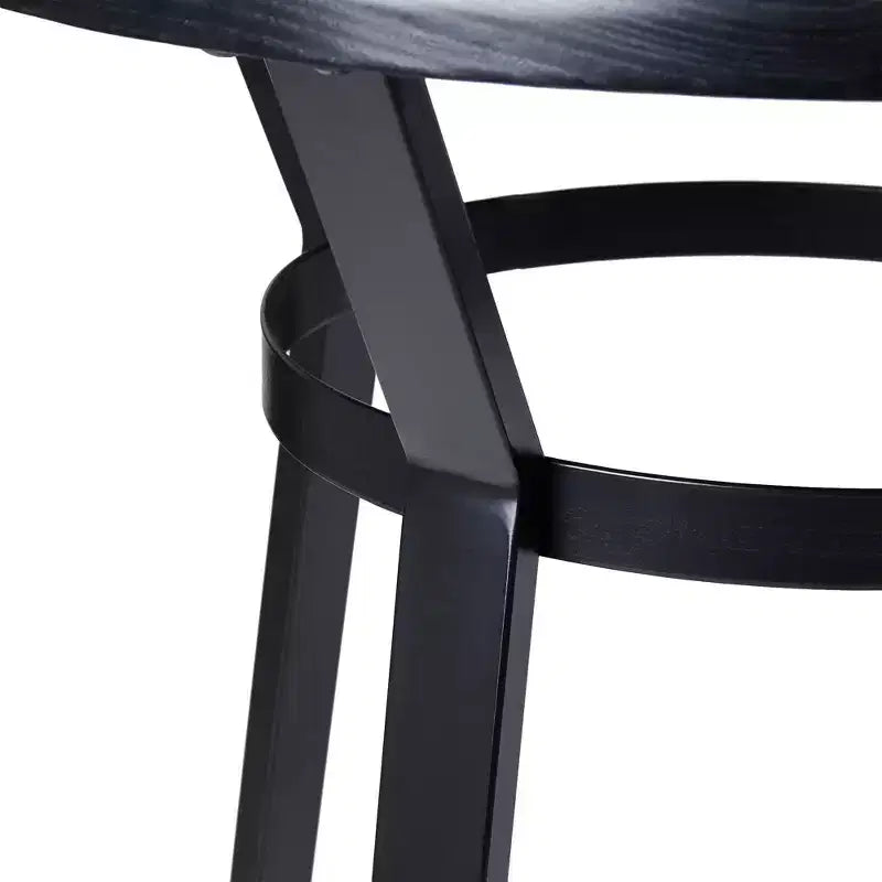 Table de bar en acier de 41,25 po avec plateau en bois d'orme massif noir - Glitzhome : Style pub, bistrot moderne, 2 places
