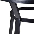 Table de bar en acier de 41,25 po avec plateau en bois d'orme massif noir - Glitzhome : Style pub, bistrot moderne, 2 places