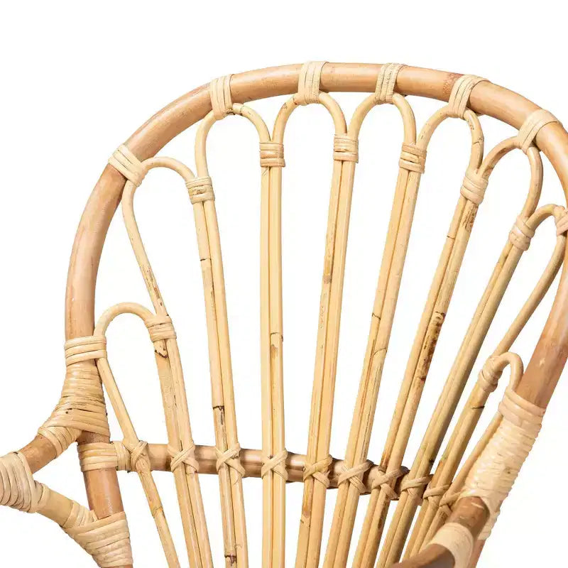 Fauteuil en rotin Sheraton naturel - bali & pari : Style bohème, revêtement en polyester, cadre en bois, aucun assemblage requis