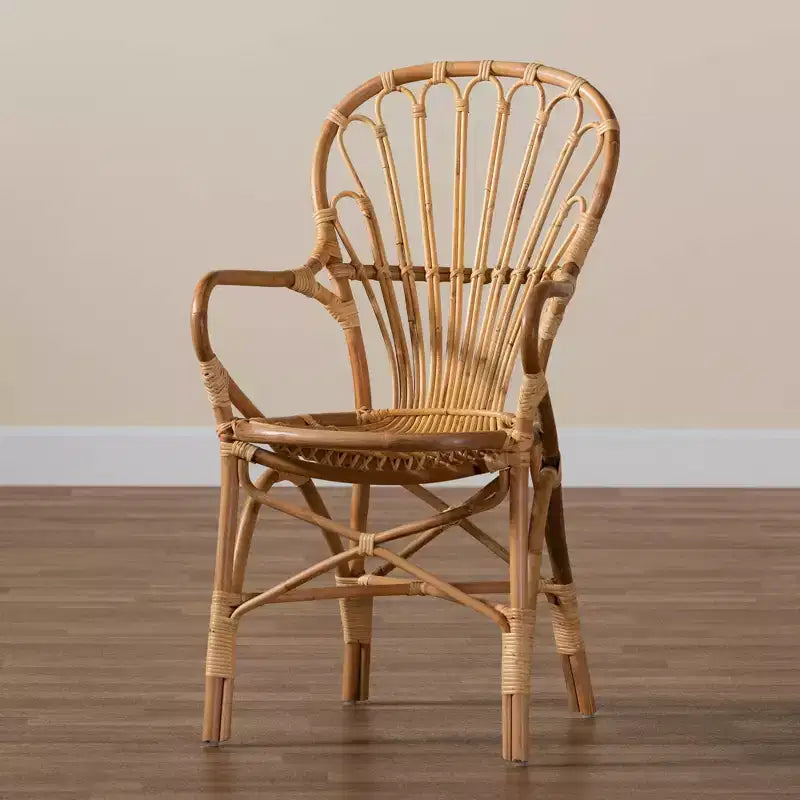 Fauteuil en rotin Sheraton naturel - bali & pari : Style bohème, revêtement en polyester, cadre en bois, aucun assemblage requis