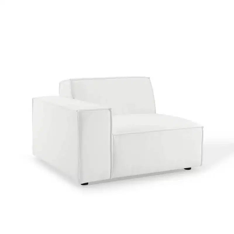 Canapé Sectionnel Accoudoir Droit Blanc - Modway : Rembourré, Design Minimaliste, Capacité 200 kg