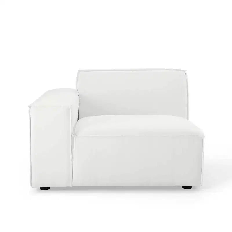 Canapé Sectionnel Accoudoir Droit Blanc - Modway : Rembourré, Design Minimaliste, Capacité 200 kg