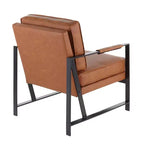 Fauteuil Franklin en similicuir noir/marron camel - LumiSource : Structure en métal, Assise rembourrée, Design moderne