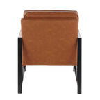 Fauteuil Franklin en similicuir noir/marron camel - LumiSource : Structure en métal, Assise rembourrée, Design moderne