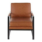 Fauteuil Franklin en similicuir noir/marron camel - LumiSource : Structure en métal, Assise rembourrée, Design moderne