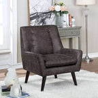 Fauteuil d'appoint capitonné central gris foncé - HOMES: Inside + Out