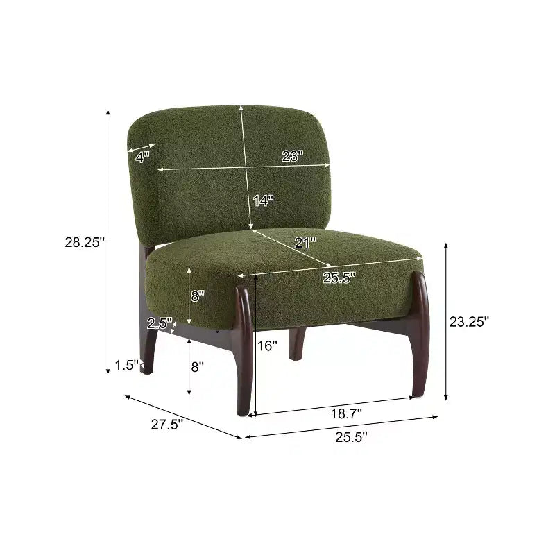 Christopher Knight Home Anna, chaise d'appoint moderne en hévéa et tissu bouclé, vert