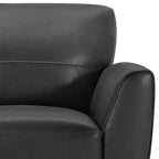 Fauteuil contemporain Jedd de Armen Living, noir : cuir véritable, mousse Dacron, pieds en bois dur, aucun assemblage requis