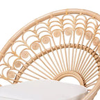 bali & pari Fauteuil d'appoint paon Abriella en rotin marron naturel : Fait main, design bohème, aucun assemblage requis