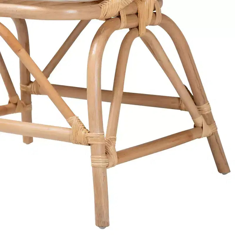 bali & pari Fauteuil d'appoint paon Abriella en rotin marron naturel : Fait main, design bohème, aucun assemblage requis