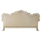 Canapé de Dresde 85,5 po en cuir synthétique et finition blanc cassé - Acme Furniture : Rembourrage capitonné traditionnel avec clous décoratifs
