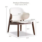 MAISON : Intérieur et Extérieur Fauteuil d'appoint en bouclé avec accoudoirs incurvés de style Mid-Century Modern de la collection Creekside – Noyer