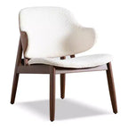MAISON : Intérieur et Extérieur Fauteuil d'appoint en bouclé avec accoudoirs incurvés de style Mid-Century Modern de la collection Creekside – Noyer