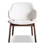 MAISON : Intérieur et Extérieur Fauteuil d'appoint en bouclé avec accoudoirs incurvés de style Mid-Century Modern de la collection Creekside – Noyer