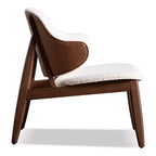 MAISON : Intérieur et Extérieur Fauteuil d'appoint en bouclé avec accoudoirs incurvés de style Mid-Century Modern de la collection Creekside – Noyer