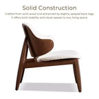 MAISON : Intérieur et Extérieur Fauteuil d'appoint en bouclé avec accoudoirs incurvés de style Mid-Century Modern de la collection Creekside – Noyer