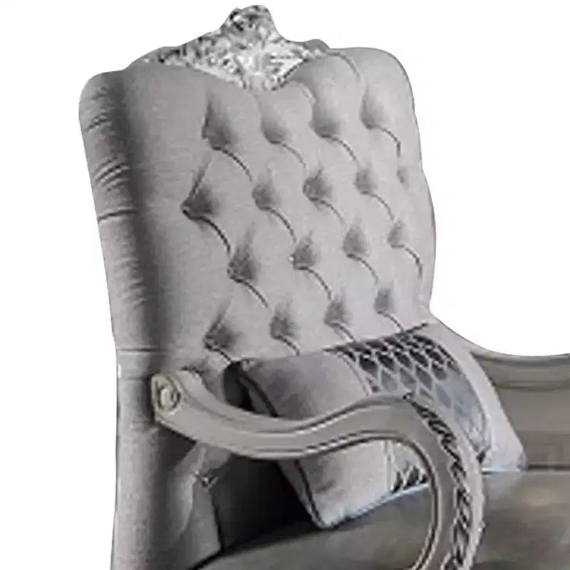 Fauteuil d'appoint 34" Dresden en cuir synthétique blanc cassé - Acme Furniture : Capitonnage, Aucun assemblage, Cadre en bois
