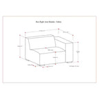 WyndenHall Biggs Module Accoudoir Droit Gris Pâle