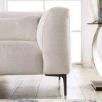 MAISON : Intérieur + Extérieur Canapé d'angle Plumeria en L, méridienne gauche avec coussins en mélange de plumes, blanc lin