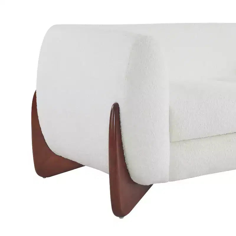Canapé 3 places Christopher Knight Home Mia en tissu bouclé, 210 cm, beige