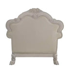 Fauteuil d'appoint Dresden de 44,8 po en cuir synthétique/finition blanc cassé - Acme Furniture : Aucun assemblage requis, dossier touffeté