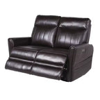Steve Silver Co. Coachella Power Recliner Loveseat Brown: Upholstered Leather, Iron Frame, 2-Seater