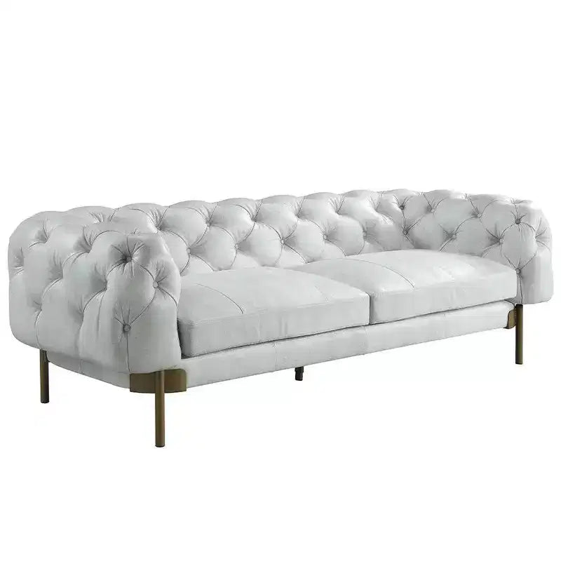 Ragle 96" Sofas Vintage White Top Grain Leather - Acme Furniture