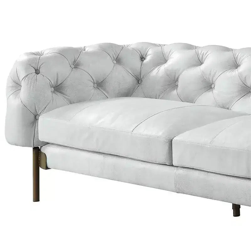 Canapés Ragle 96" en cuir pleine fleur blanc vieilli - Acme Furniture